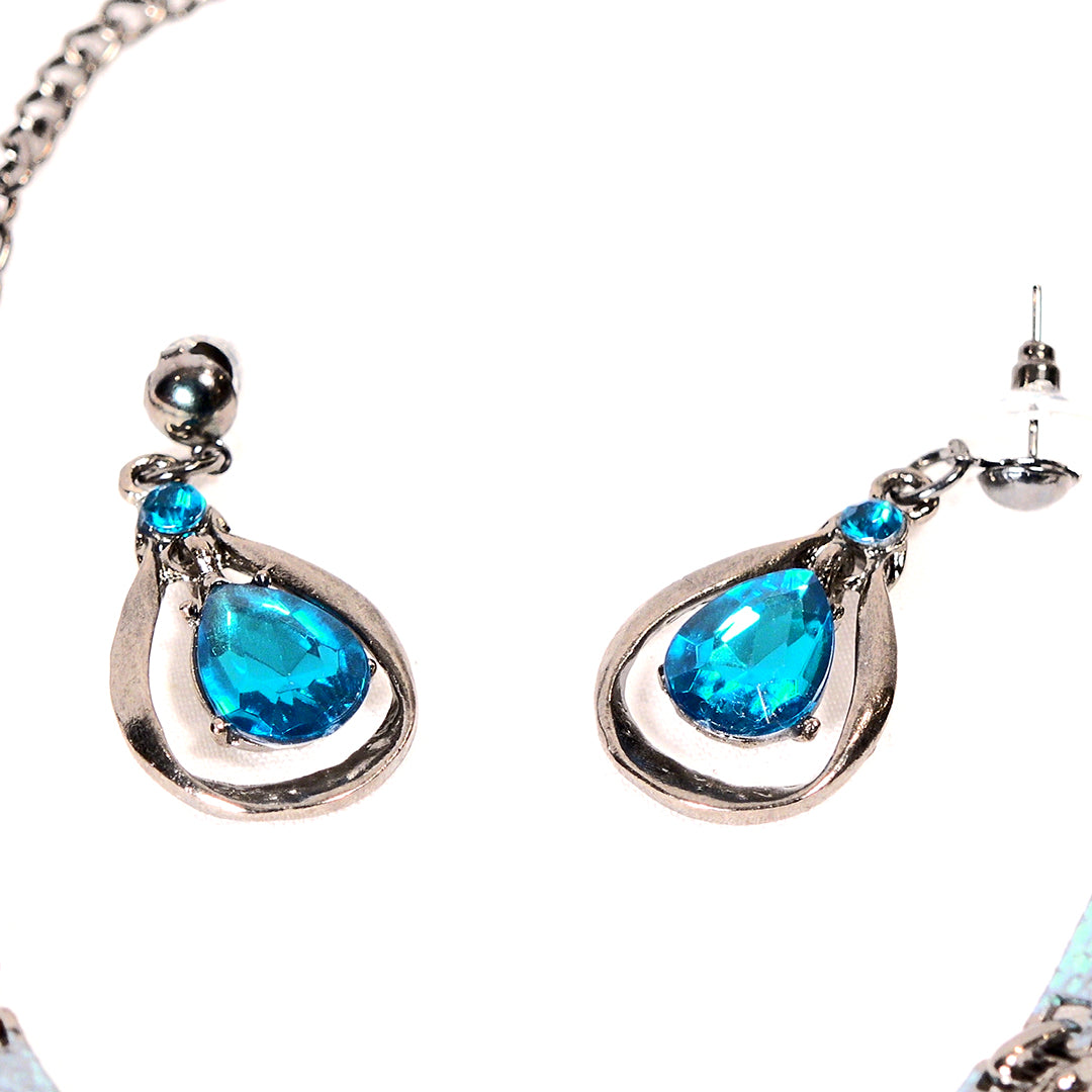 Women's Crystal Blue Inspired Sapphire Necklace and Earrings Set — Free Shipping