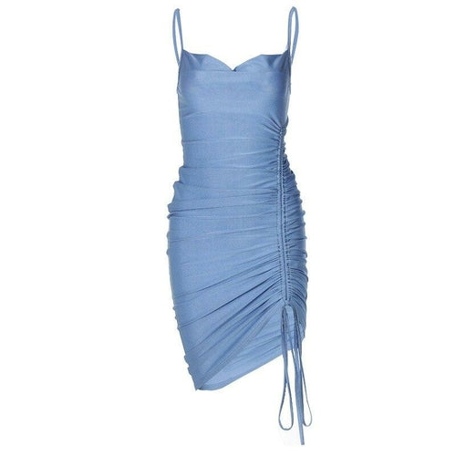 Sexy Pure Color Strap Bodycon Midi Dress
