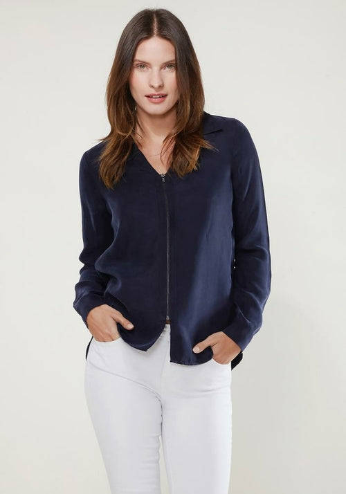 Women's Zip Up Shirt Blouse