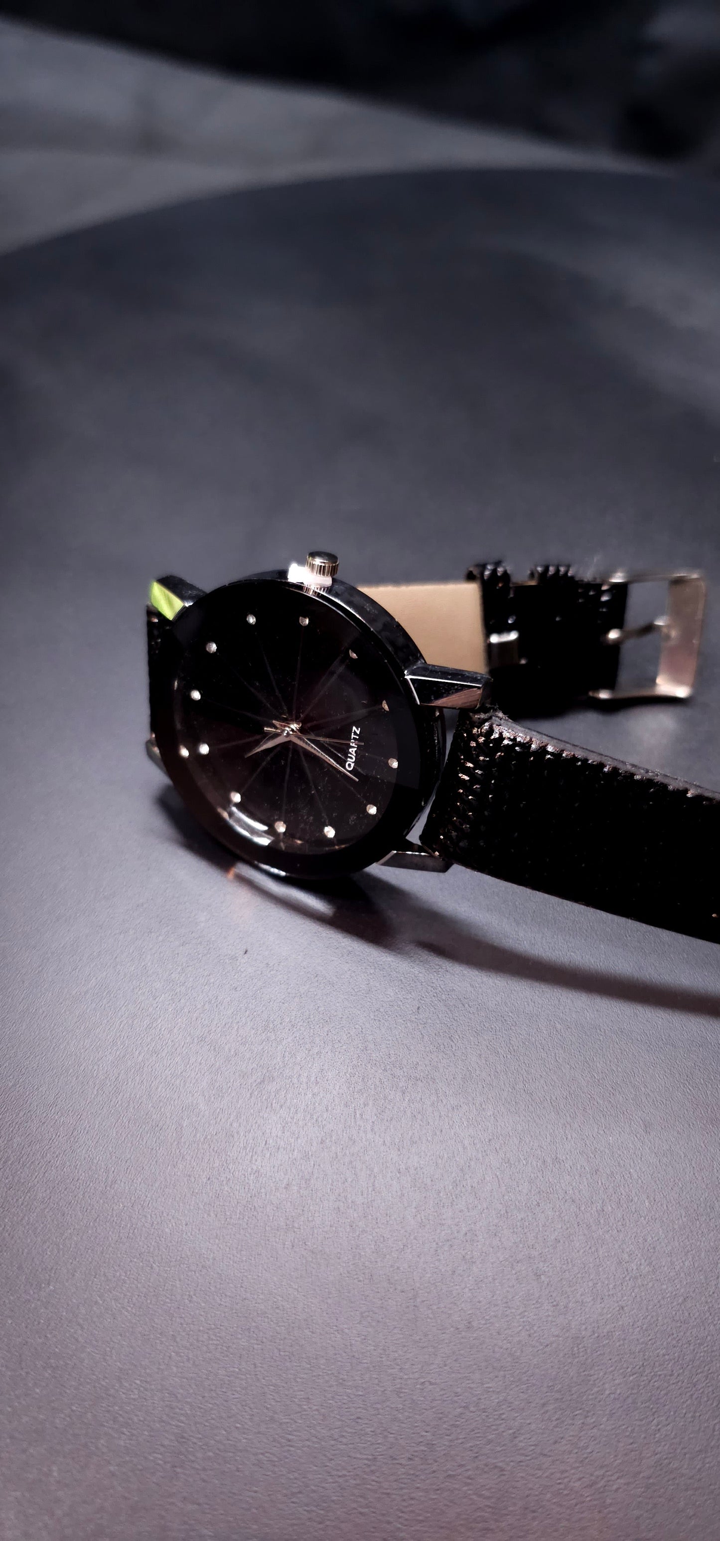 Men's Black Quartz Watch — Free Shipping