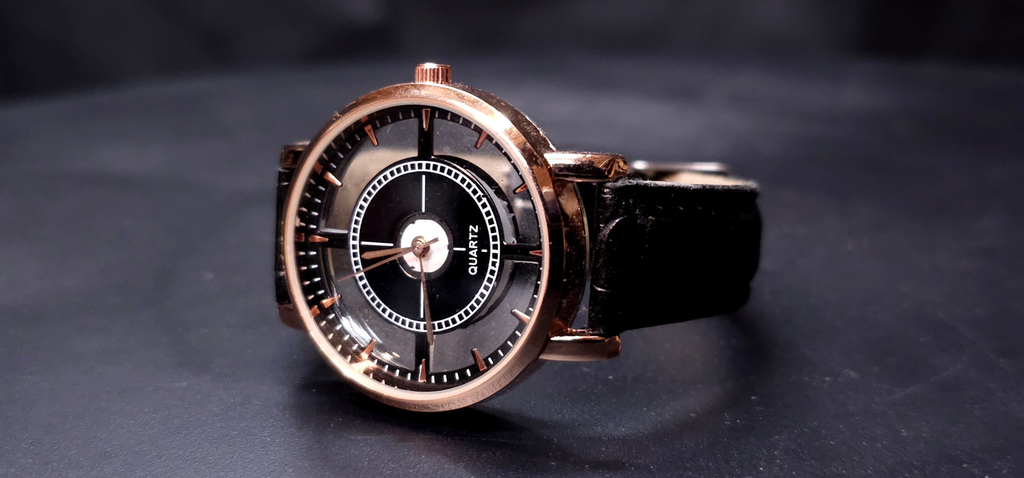 Women's Small, Black and Copper toned Wristwatch — Free Shipping