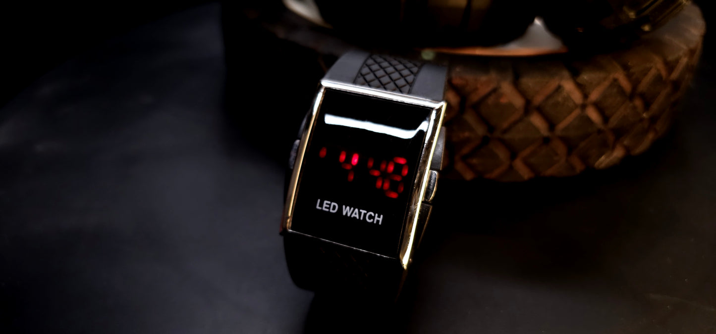 Men's LED watch with rubber watch band — Free Shipping