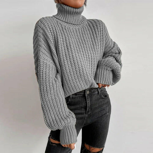 Autumn And Winter Fashion Fall Shoulder Long Sleeve Knitted Loose Pull