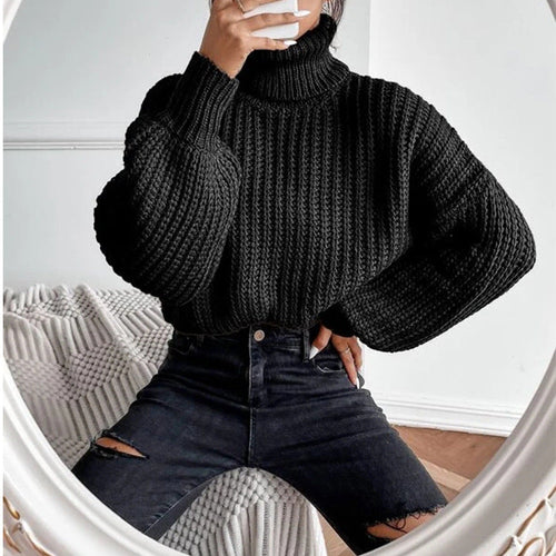 Autumn And Winter Fashion Fall Shoulder Long Sleeve Knitted Loose Pull