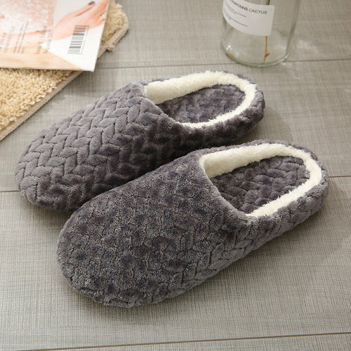 Women Indoor Slippers Warm Plush Lovers Home Slipper Anti Slip Autumn