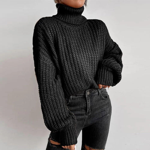 Autumn And Winter Fashion Fall Shoulder Long Sleeve Knitted Loose Pull