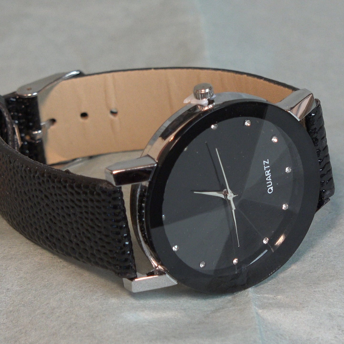 Men's Black Quartz Watch — Free Shipping