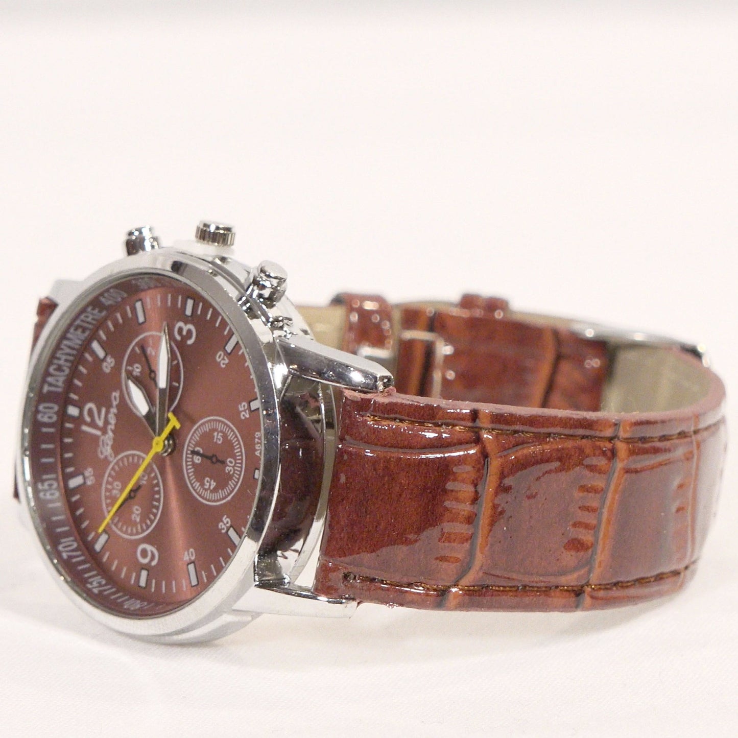 Men's Brown Military Pin Watch — Free Shipping