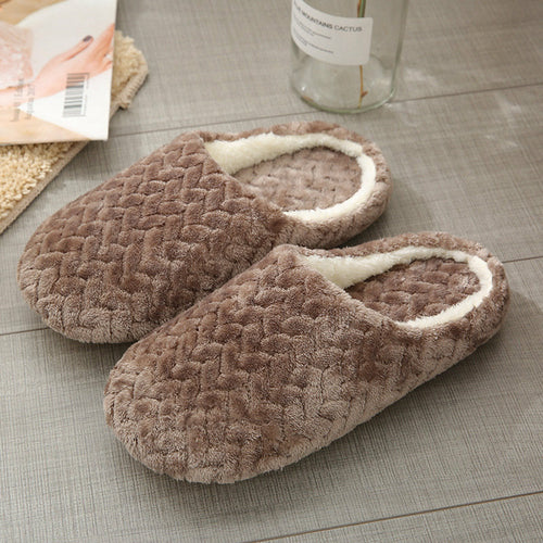 Women Indoor Slippers Warm Plush Lovers Home Slipper Anti Slip Autumn