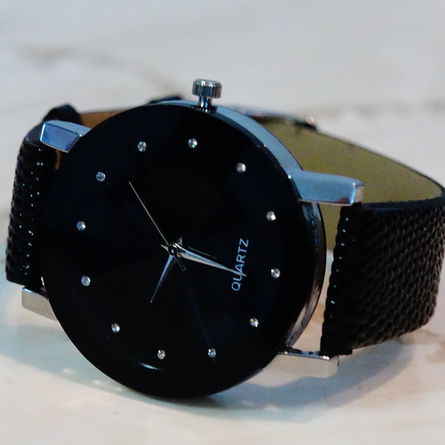 Men's Black Quartz Watch — Free Shipping