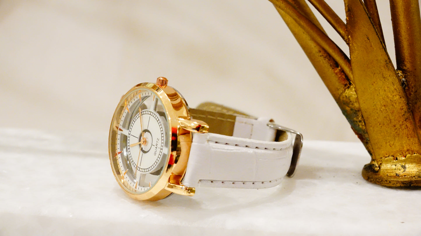 Women's Small, White and Copper toned Wristwatch — Free Shipping