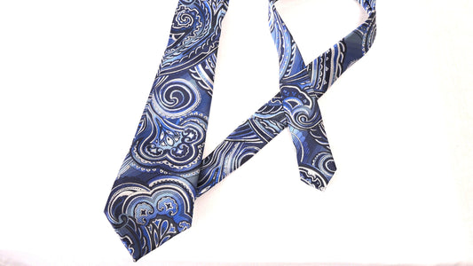 Men's Silk Paisley Tie - Blue — Free Shipping