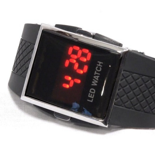 Men's LED watch with rubber watch band — Free Shipping