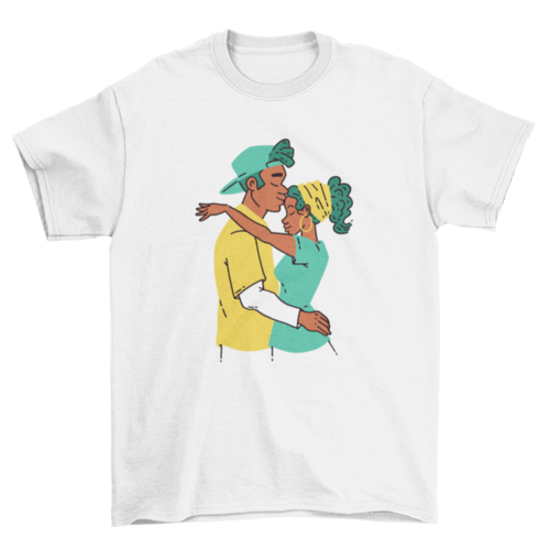 African american love couple hugging t-shirt