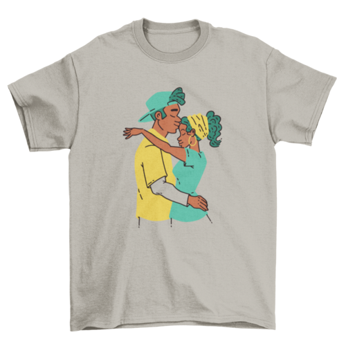 African american love couple hugging t-shirt