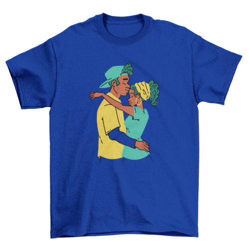 African american love couple hugging t-shirt