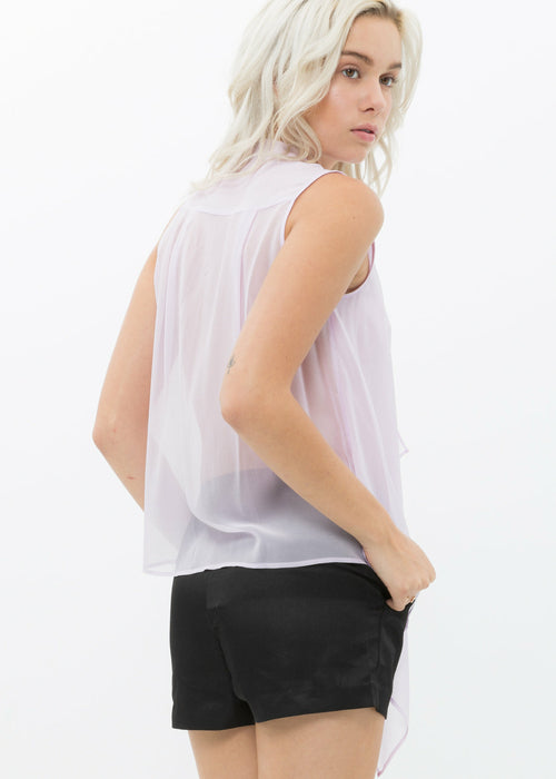 100% Silk Drape Blouse Top