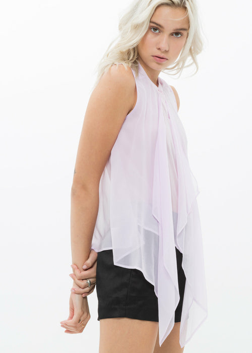 100% Silk Drape Blouse Top