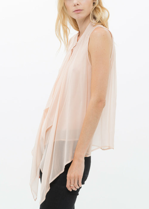 100% Silk Drape Blouse Top