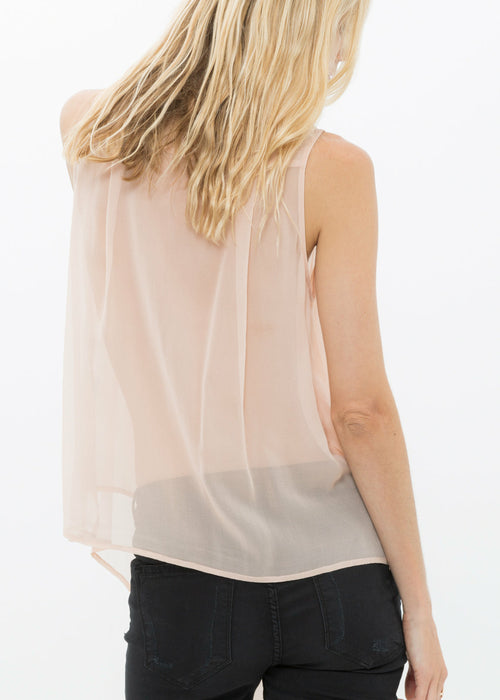 100% Silk Drape Blouse Top