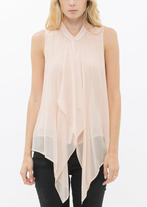 100% Silk Drape Blouse Top