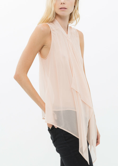 100% Silk Drape Blouse Top