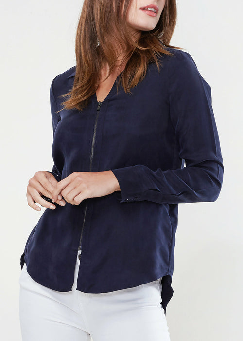 Women's Zip Up Shirt Blouse