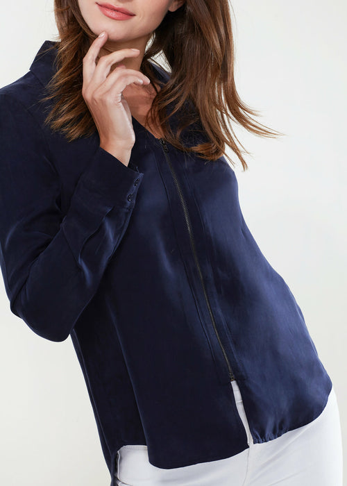 Women's Zip Up Shirt Blouse