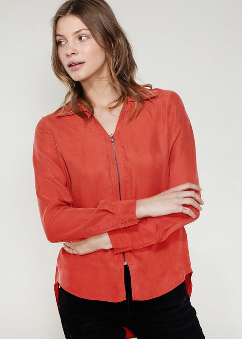 Women's Zip Up Shirt Blouse